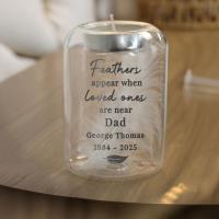 Personalised Loved Ones Memorial Feather Tealight Holder Extra Image 1 Preview